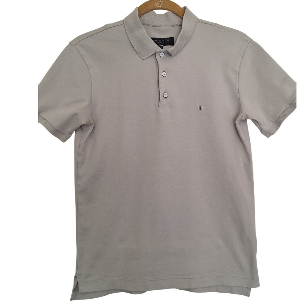 Rag Bone Polo Shirt women's XS Gray Pima Cotton‎ Short Sleeve